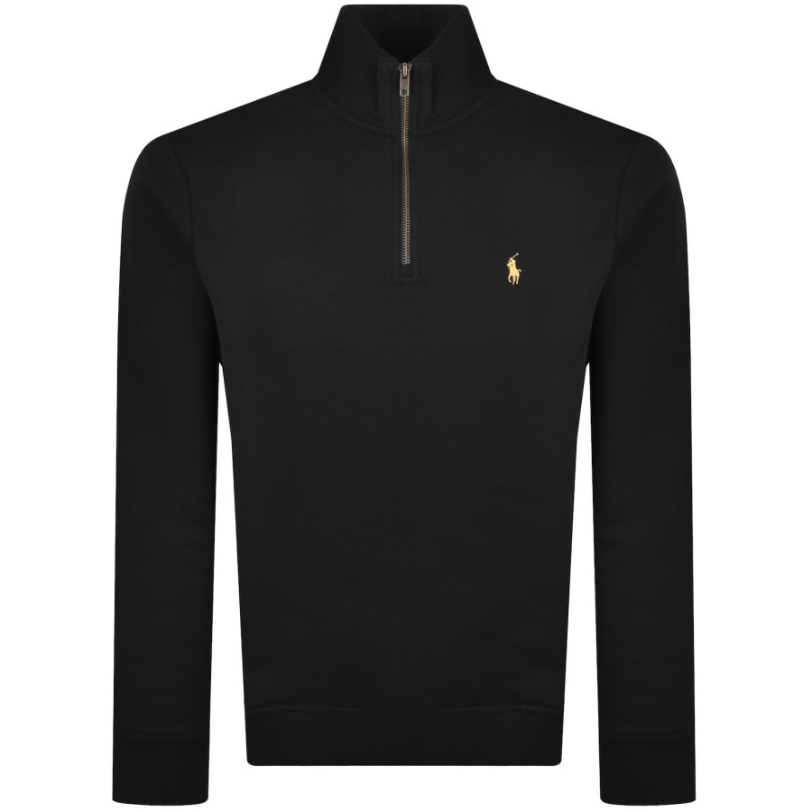 【NEW】Polo by Ralph Lauren Black HalfPant Ralph Lauren Quarter Zip Sweatshirt Black | Mainline Menswear us